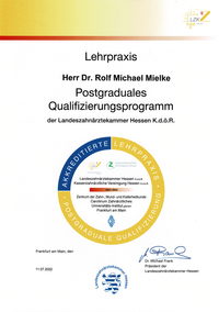 Dr. Mielke Zahnarztpraxis - Condenta® - Bad Vilbel | Qualifizierung als Lehrpraxis.